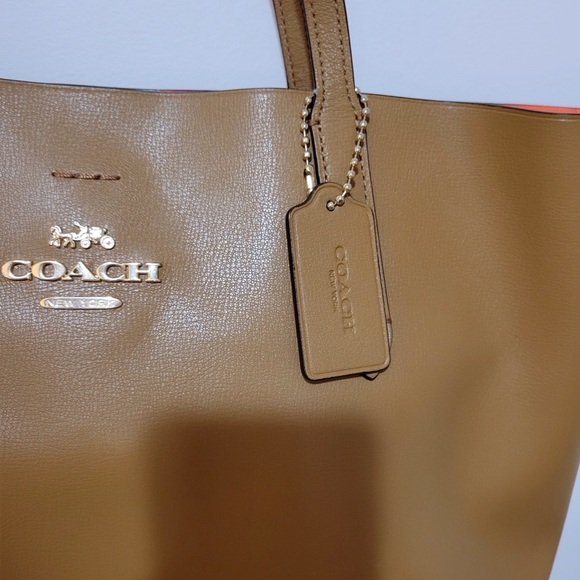 Coach Brown Leather Tote Bag - Picture 3 of 5